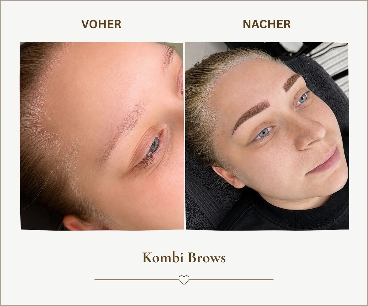 Voher/ Nacher Bilder meiner Arbeit PMU Kombi Brows V